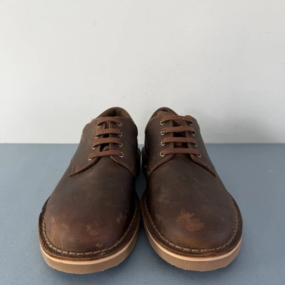 Clarks Bushacre 3 Lo Beeswax Leather‎ Brown Oxfords Lace Up Mens Shoes